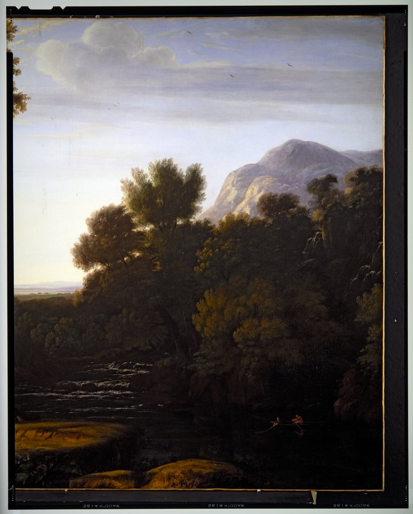 Italiaans Landschap (detail) door Gaspard Poussin Dughet