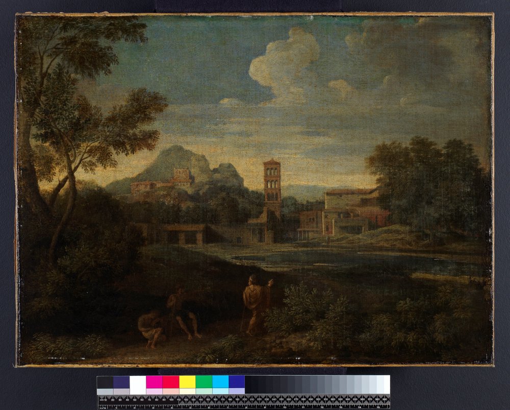 Landschap met figuren, voor 1675 door Gaspard Poussin Dughet