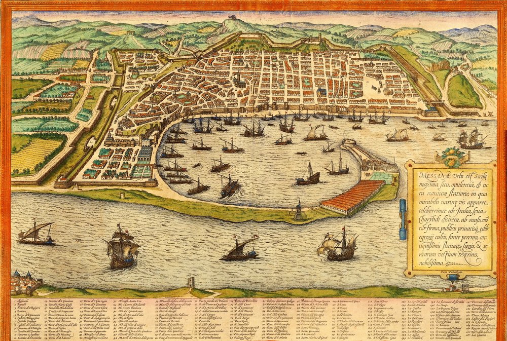 Messina, Italië door Georg and Hogenberg Franz (1535-90) Braun