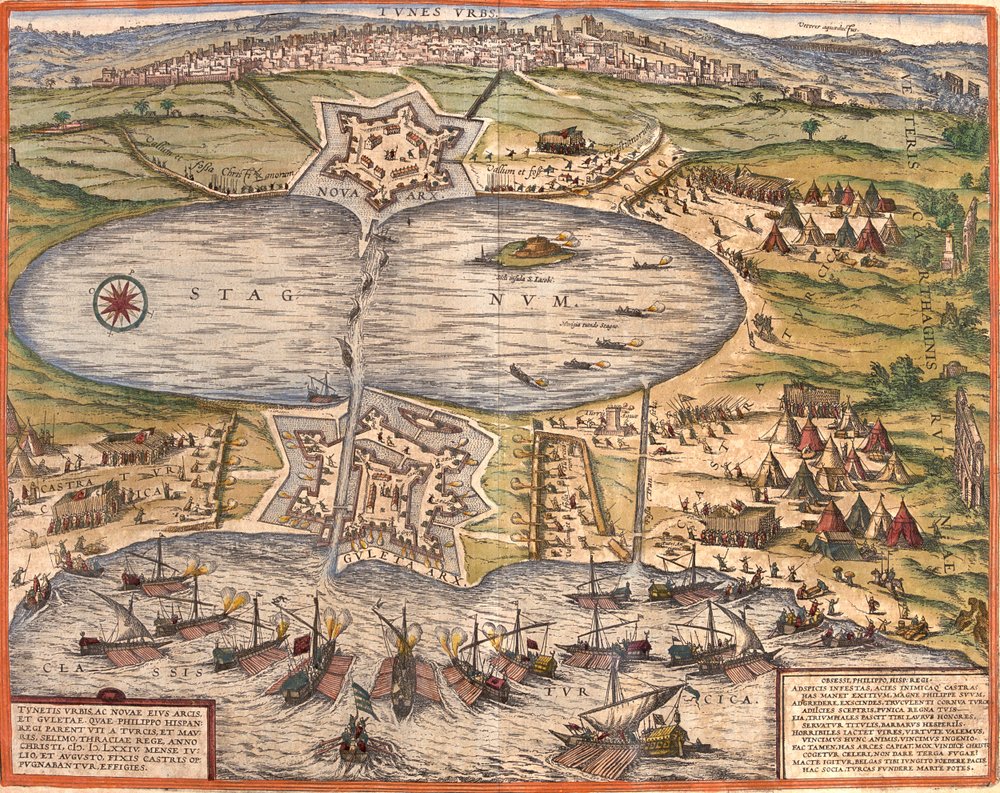 Tunis, Tunesië door Georg and Hogenberg Franz (1535-90) Braun
