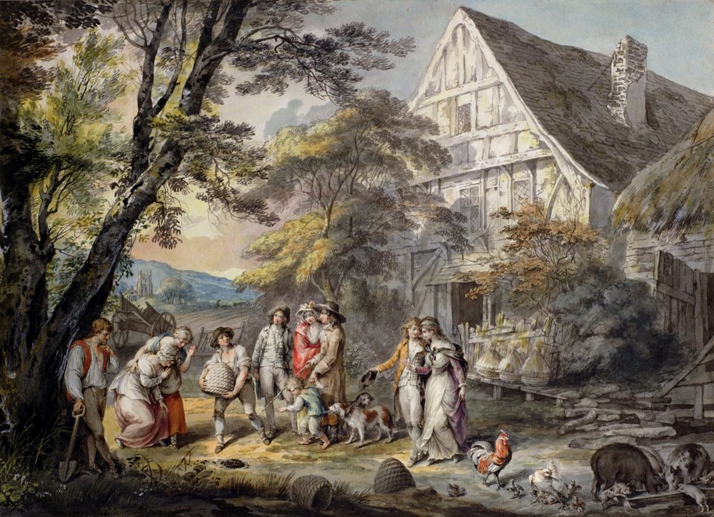 Herfst: Zwerm bijen, c.1780 door George Edward Robertson