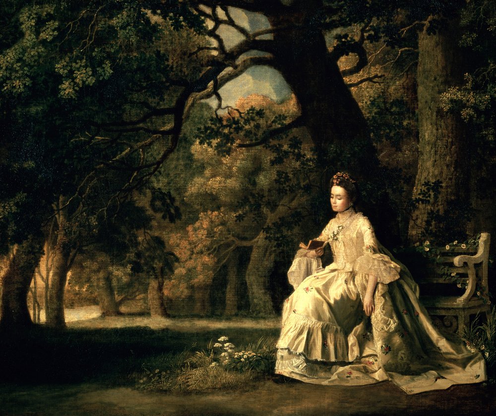 Dame lezend in een Park, ca. 1768-70 door George Stubbs