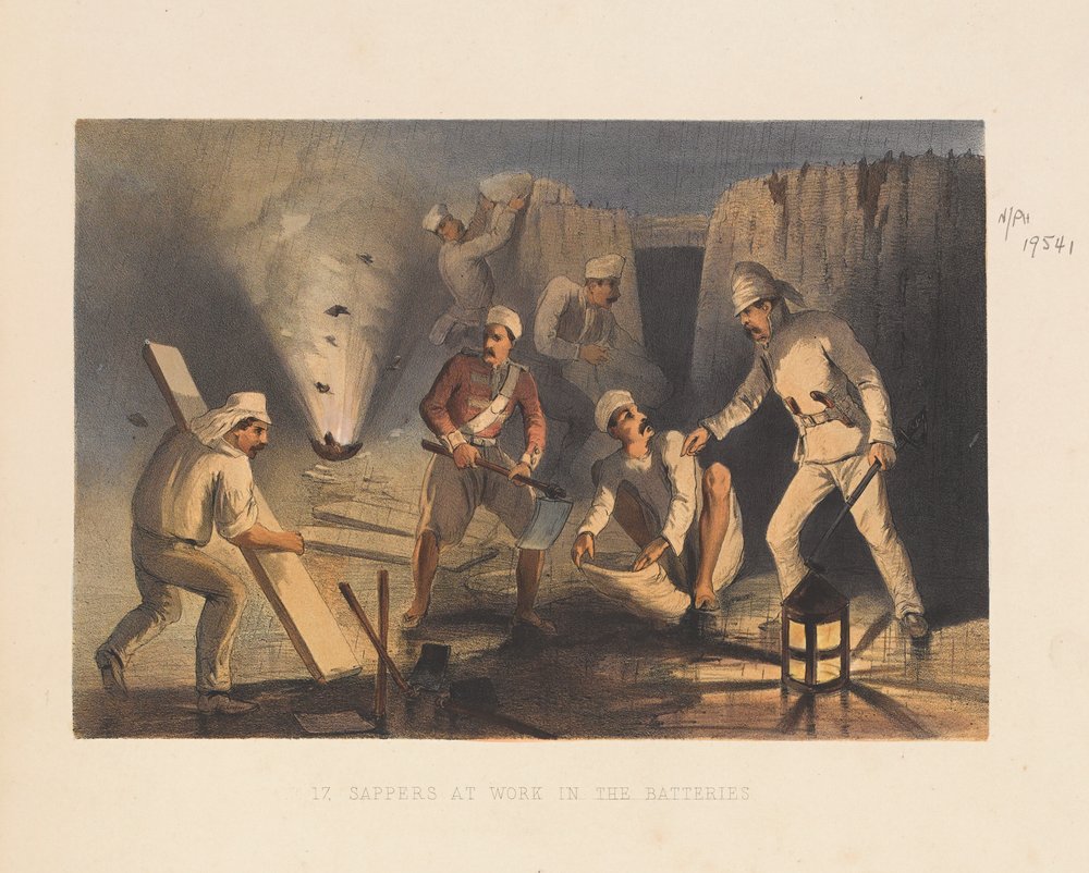 Genie aan het werk in de Batterijen, 1857 | Kunstafdruk