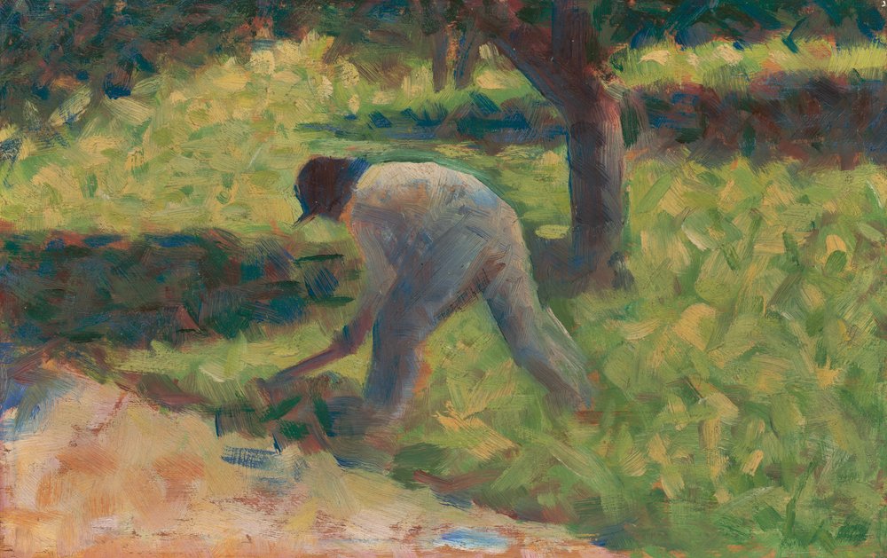 Boer met een Schoffel door Georges Seurat