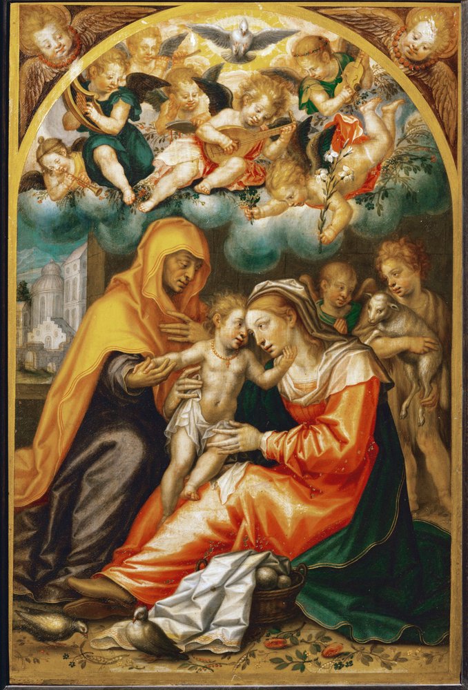 Heilige Anne, heilige Maria, kindje Jezus door German School