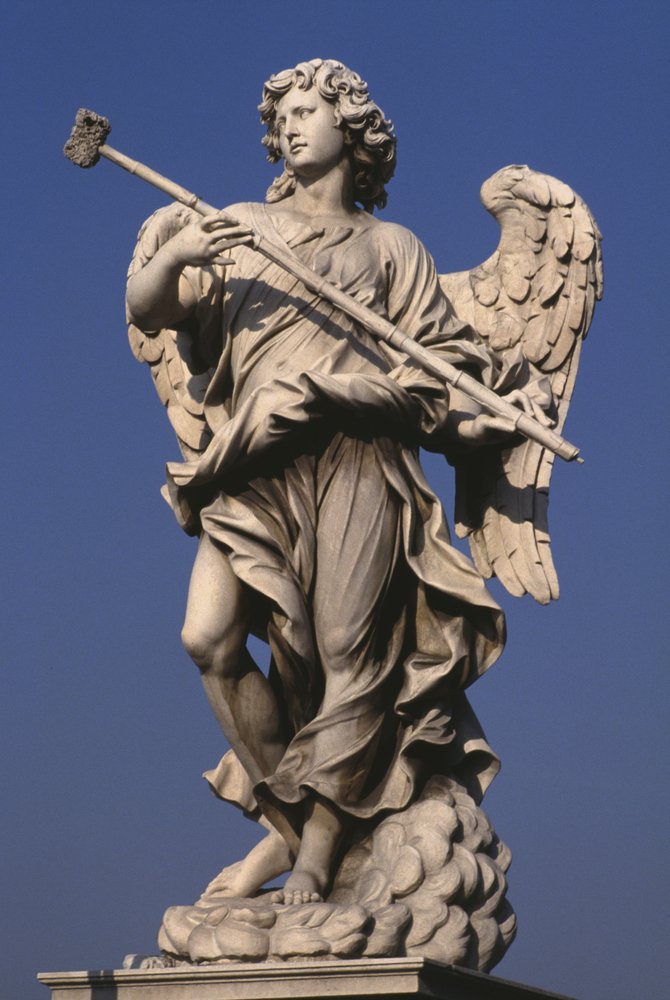 Standbeeld van een engel met een Passie-instrument door Gian Lorenzo Bernini