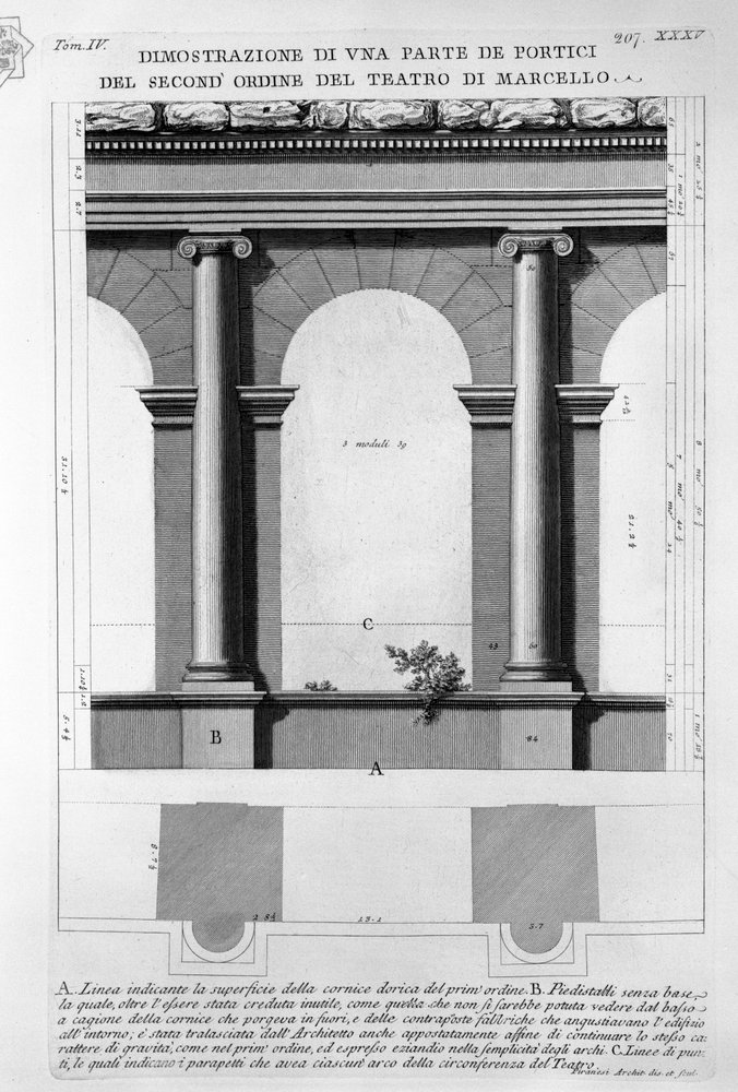 Theater van Marcellus door Giovanni-Battista Piranesi