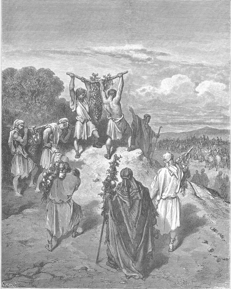 De spionnen keren terug uit het beloofde land door Gustave Dore