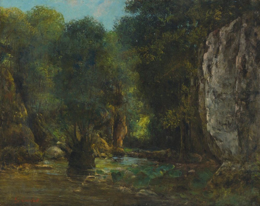Le Puits Noir (de kloven van Loue) door Gustave Courbet