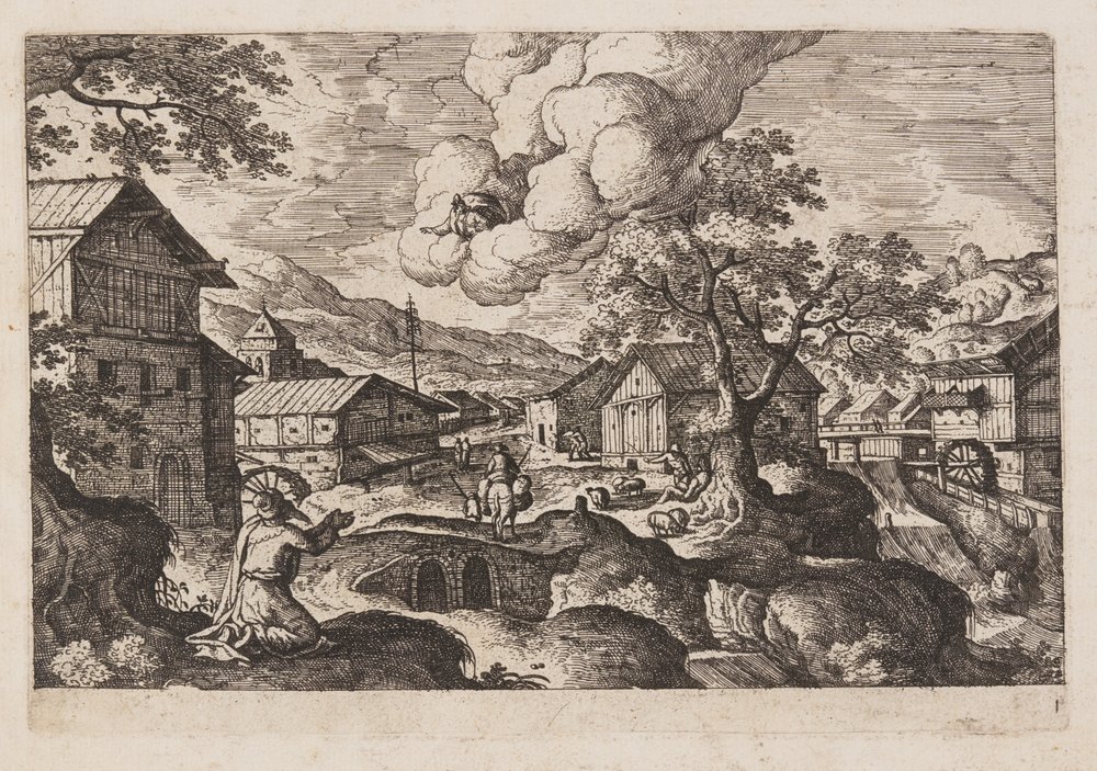 Plaat 1, uit Landschappen met scènes uit het Oude en Nieuwe Testament en Ovidius