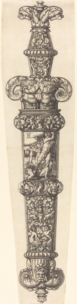 Ontwerp voor een Dolkschede met Kaïn en Abel, 1539 door Heinrich Aldegrever