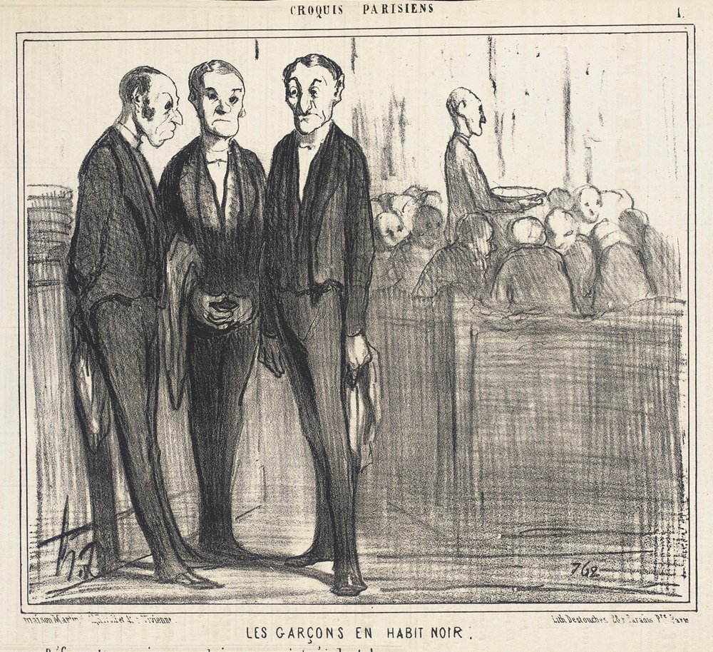De jongens in zwarte kleding door Honoré Daumier