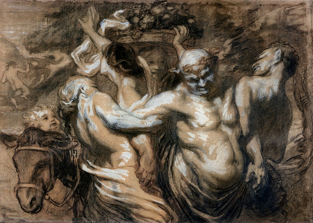 De dronken Silenus door Honoré Daumier