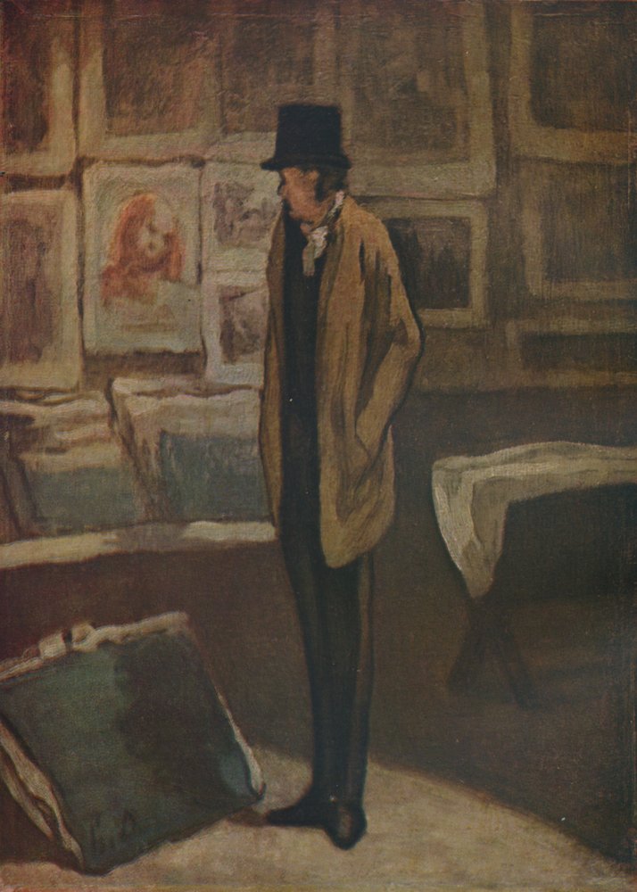 De prentliefhebber, 1857-1860 door Honoré Daumier