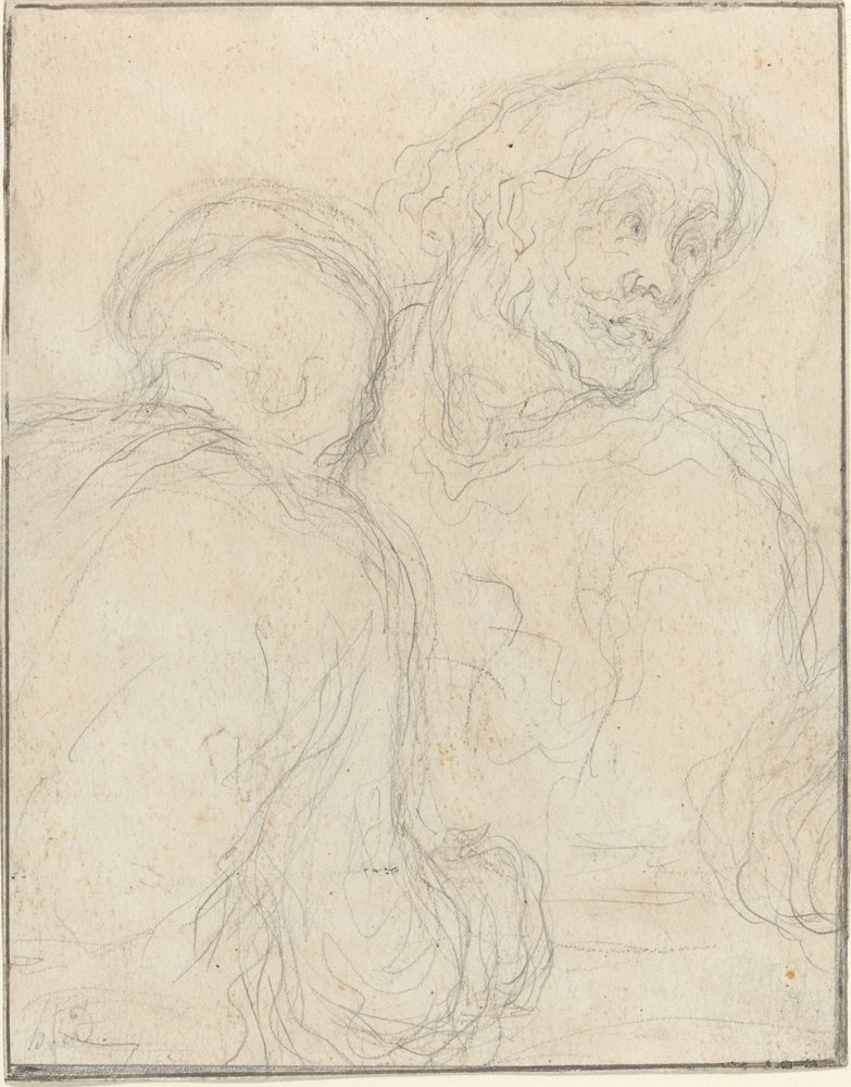 Twee Mannen door Honoré Daumier