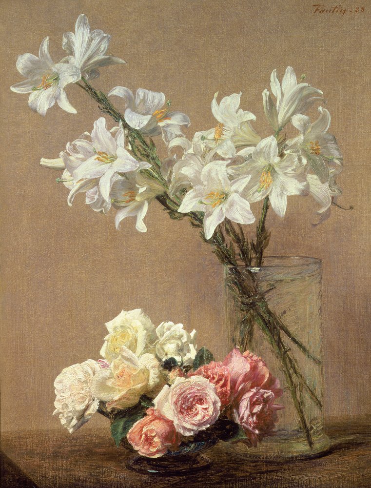 Lelies in een vaas, 1888 door Ignace Henri Jean Fantin-Latour