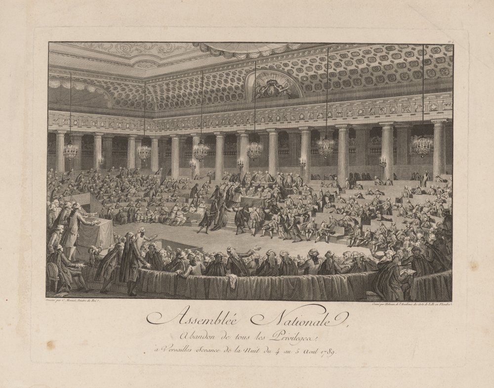 De nacht van 4 augustus 1789 in de Nationale Vergadering, 1790 door Isidore Stanislas Helman