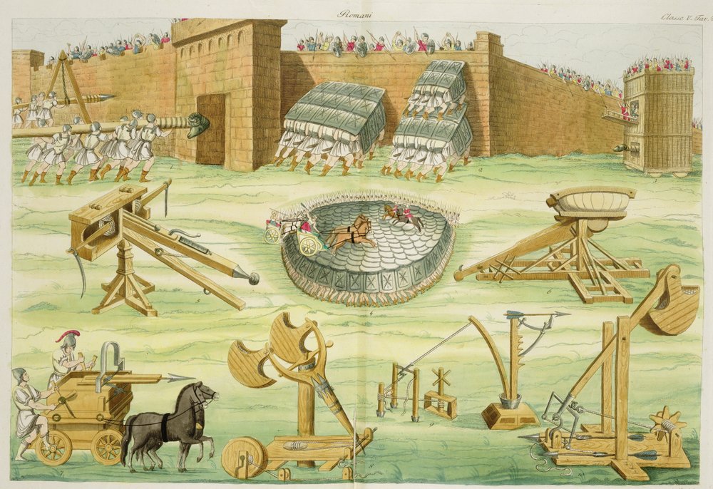 Romeinse soldaten die een stad belegeren, plaat 23B, klasse 5 uit Deel I van De geschiedenis van de naties, gegraveerd door A. Nani door Italian School