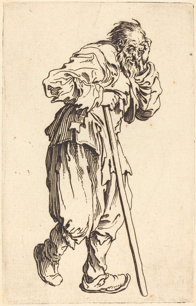 Bedelaar met een Stok door Jacques Callot