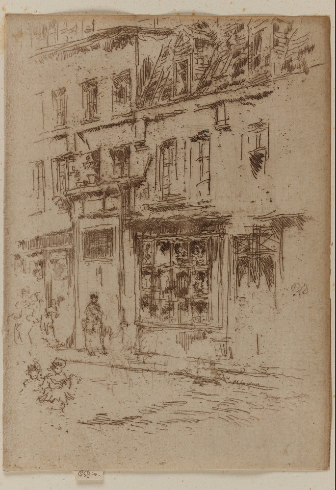 Petite Rue au Beurre, Brussel door James Abbott McNeill Whistler