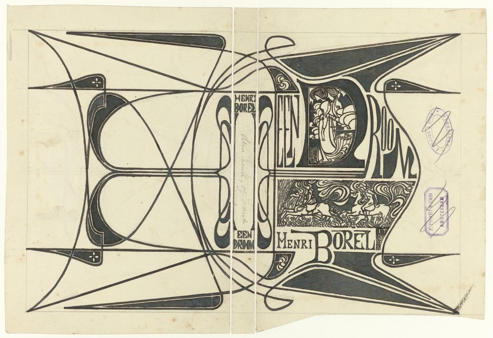 Bandontwerp voor: Henri Borel, Een droom, 1899 door Jan Toorop