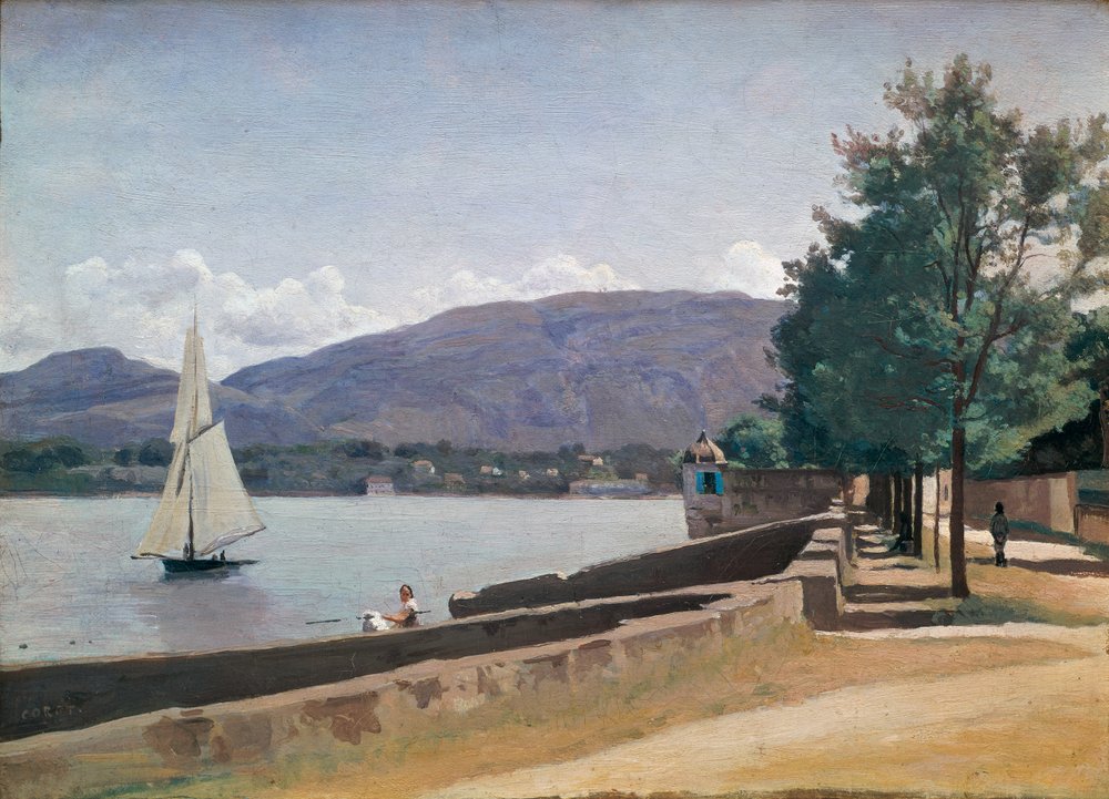 De Quai des Paquis, Genève, ca. 1842 door Jean-Baptiste-Camille Corot