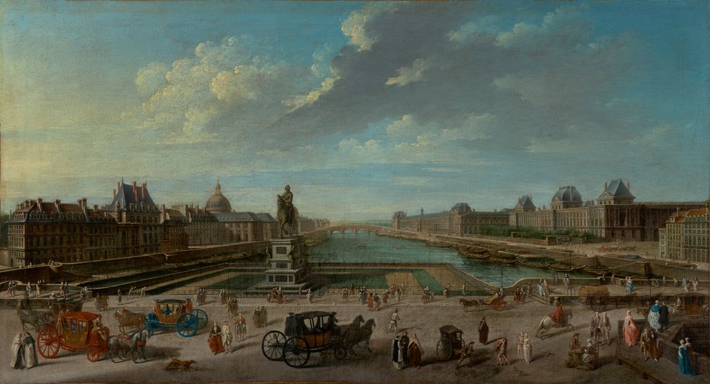 Uitzicht op Parijs vanaf de Pont Neuf door Jean-Baptiste Raguenet