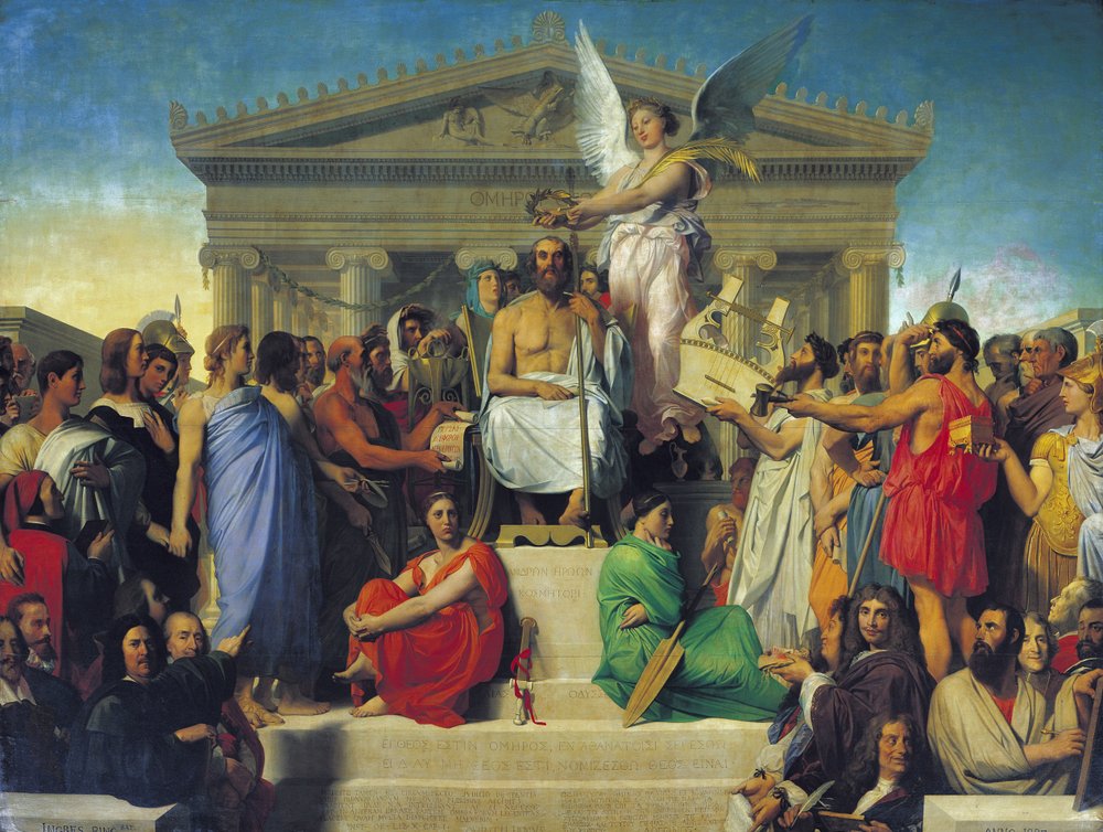 Apotheose van Homerus, 1827 door Jean Auguste Dominique Ingres