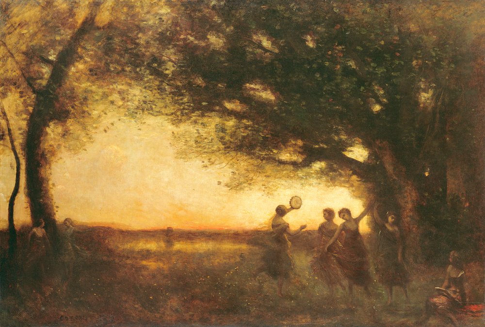 Pleziertjes van de Avond, 1875 door Jean-Baptiste-Camille Corot