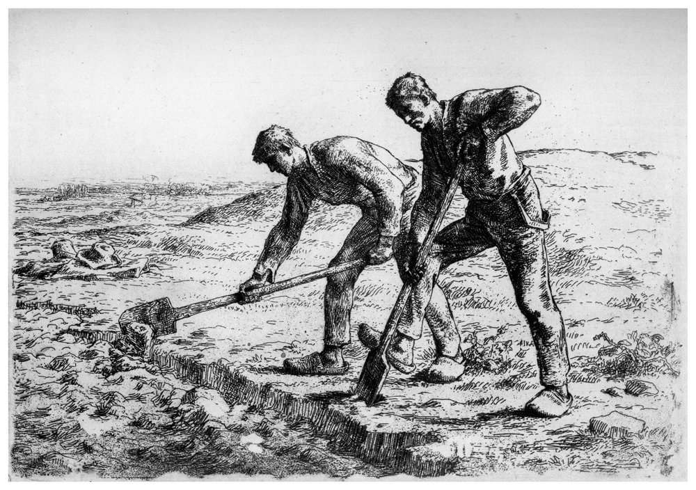 Gravers, ca. 1835-1875, 1924 door Jean-Francois Millet
