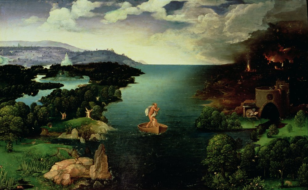Charon die de rivier Styx oversteekt, 1515-24 door Joachim Patinir