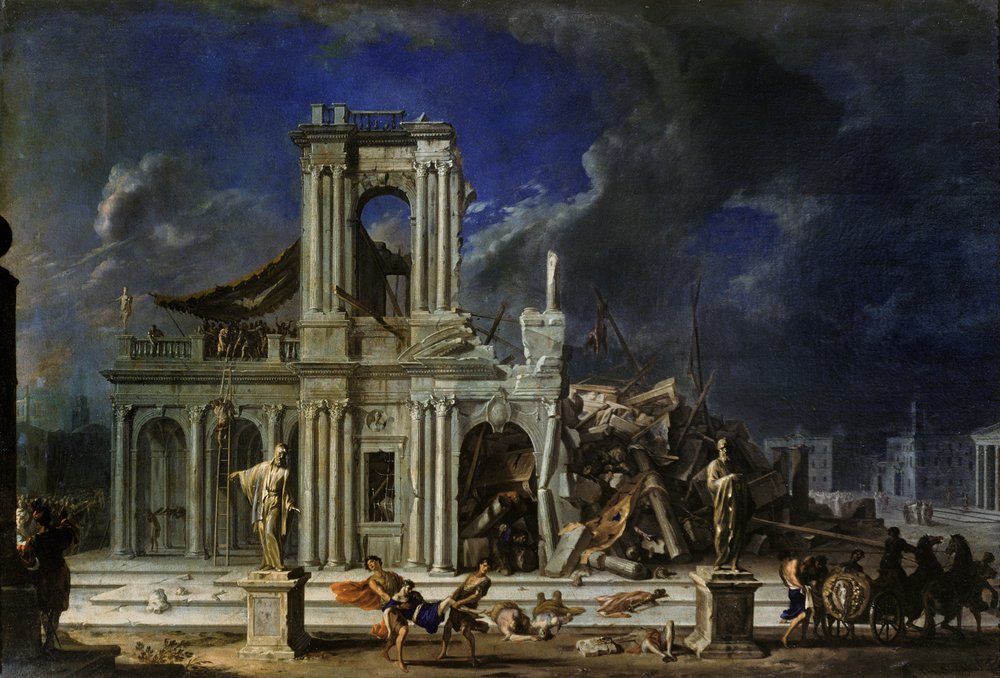 Simson die de Filistijnen verslaat, ca. 1633-34 door Johann Heinrich Schönfeld