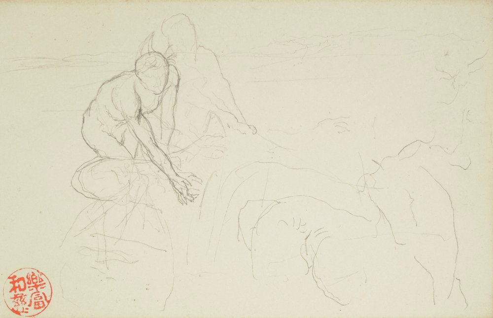 Achilles en Xanthus, uit La Farge folio