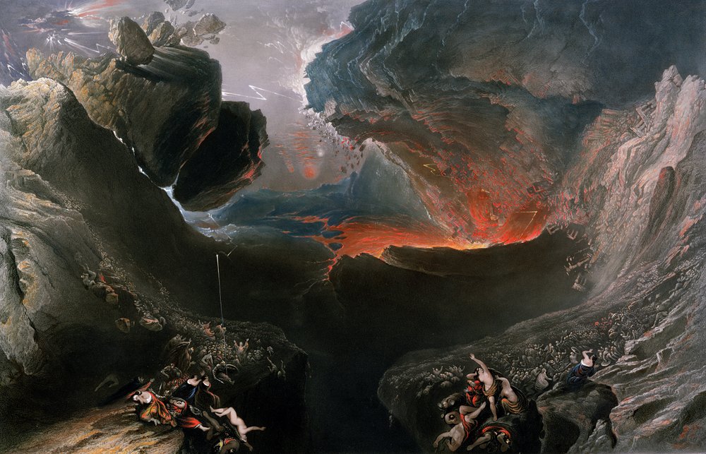 De grote dag van zijn toorn, gegraveerd door Charles Mottram (1807-76), uitgegeven door Thomas McLean, Londen, in 1857 door John Martin