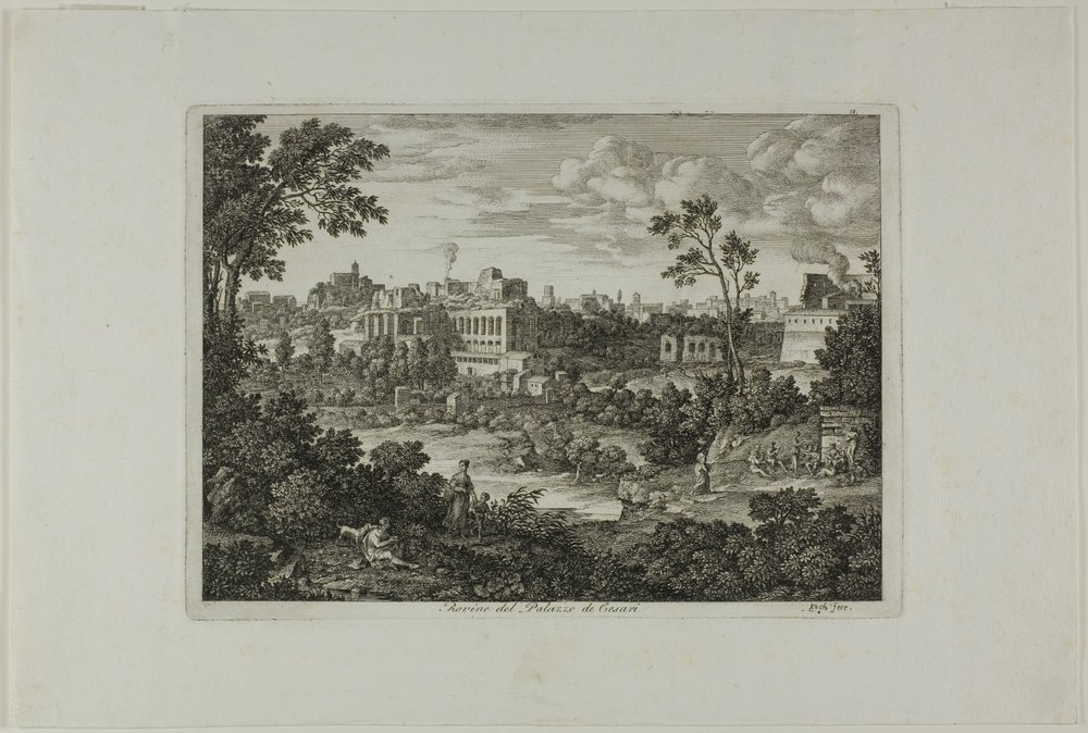 Ruïnes van het paleis van de Caesars, plaat 18 uit Die Römische Ansichten