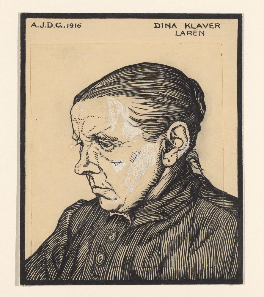 Portret van Dina Klaver door Julie de Graag (signed by artist)