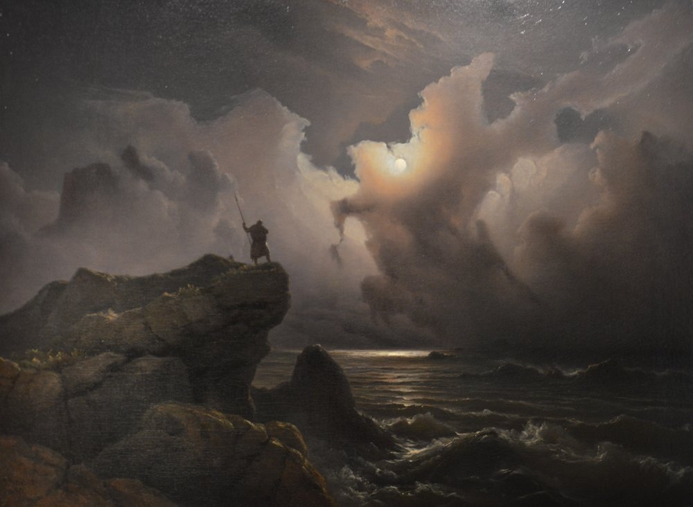 Fantasiebeeld uit de Noorse sageperiode door Knud Baade