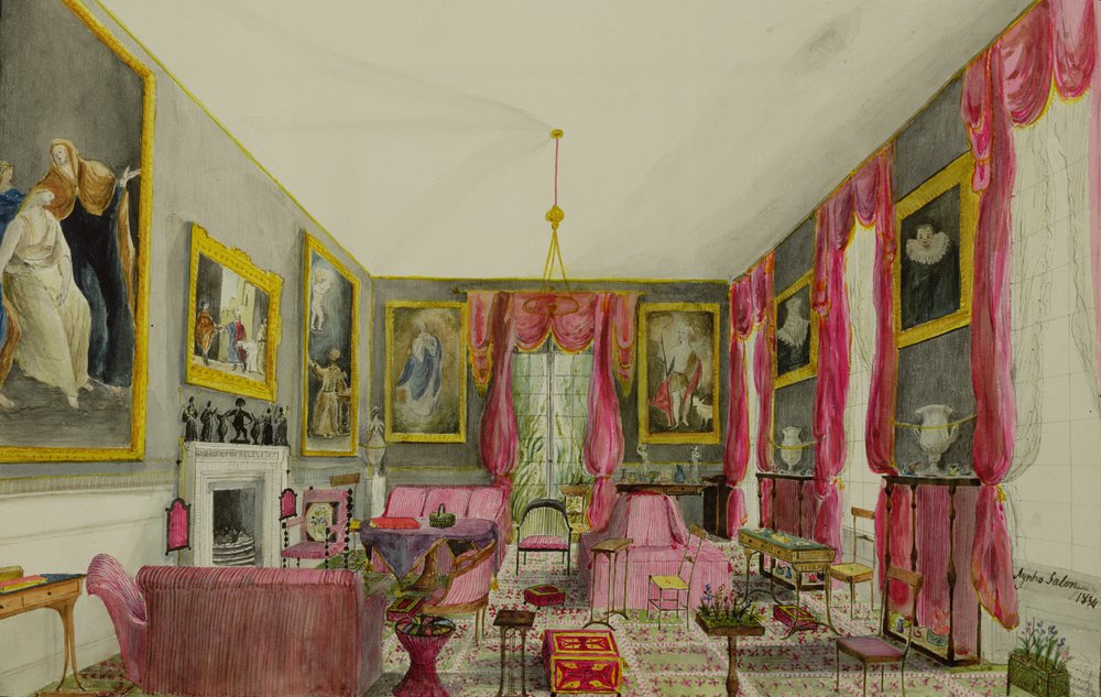 De Aynhoe Salon, 1844 door Lili Cartwright