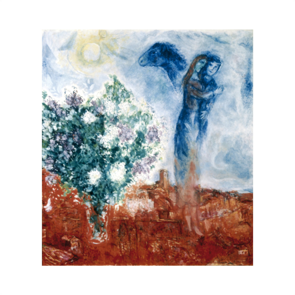 De geliefden boven St. Paul (Ki 3) door Marc Chagall