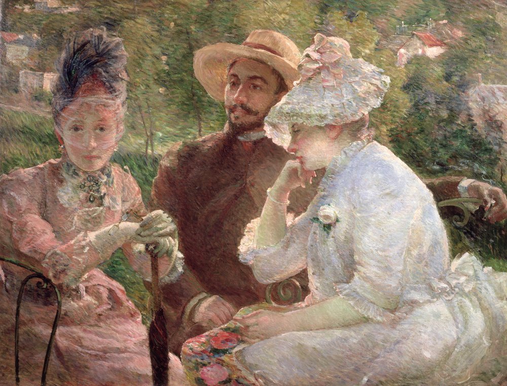 Op het terras in Sèvres, 1880 door Marie Bracquemond