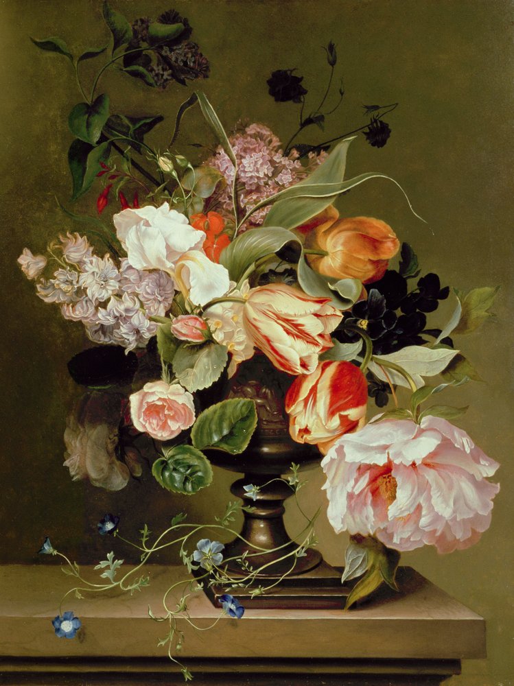 Stilleven met bloemen door Marie Geertruida Snabille