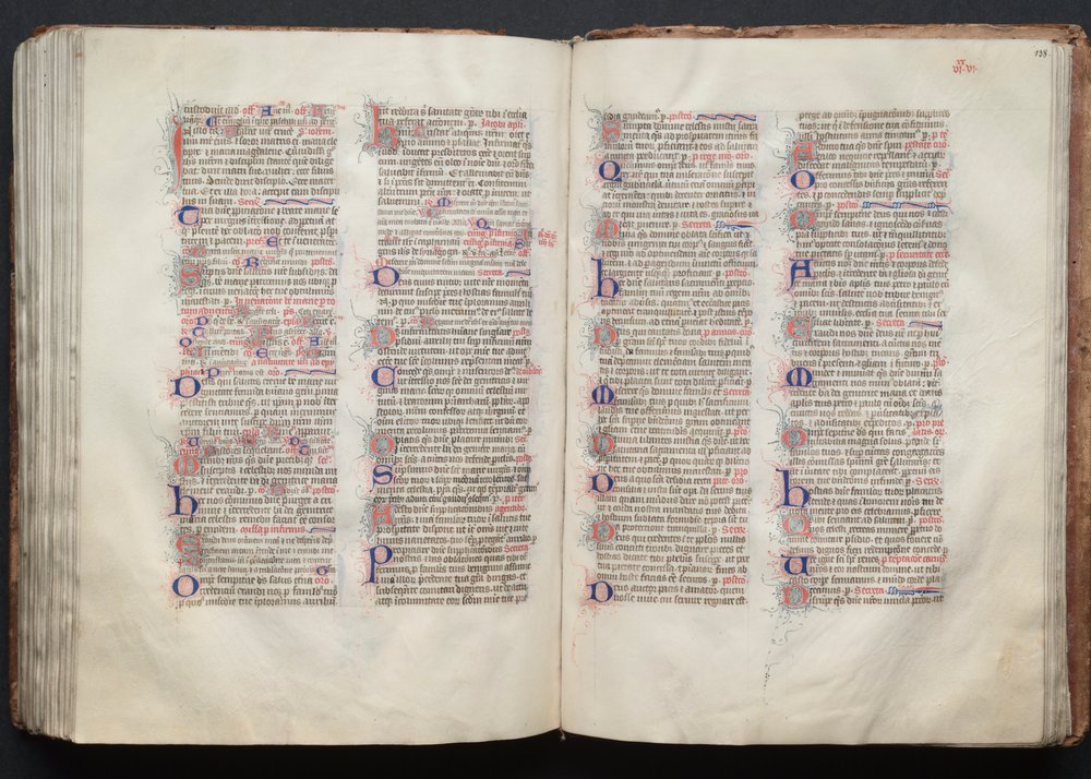 Het Gotha Missaal: Fol. 138r, Tekst, ca. 1375 door Master of the Boqueteaux