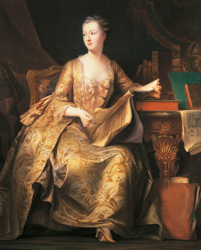 Portret van Marquise de Pompadour, c.1755 door Maurice-Quentin de La Tour