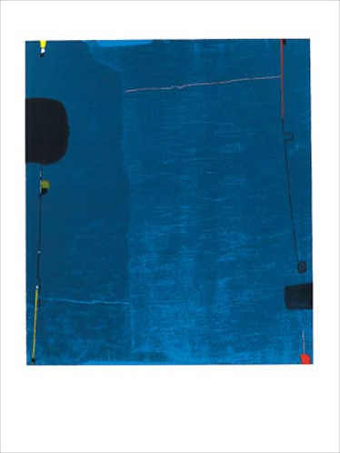 Tweeluik blauw, 1963, 90 x 70 cm door Max Ackermann