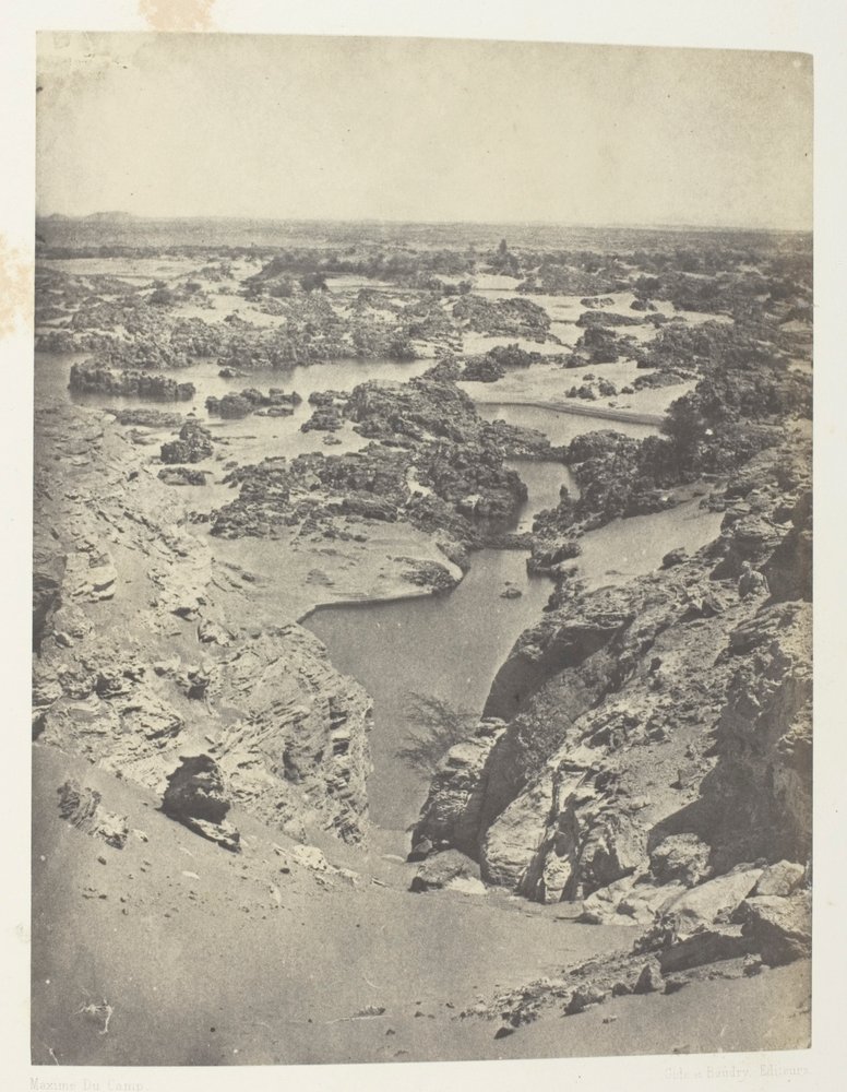 Vue Cavalière De La Seconde Cataracte; Nubie, plaat 111 uit het album "Egypte, Nubie, Palestine et Syrie" (1852) door Maxime Du Camp