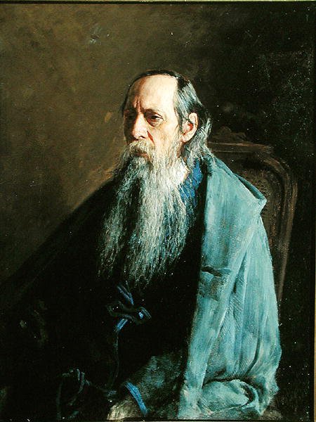 Portret van de auteur Michail Saltykov-Shchedrin door Nikolai Aleksandrovich Yaroshenko