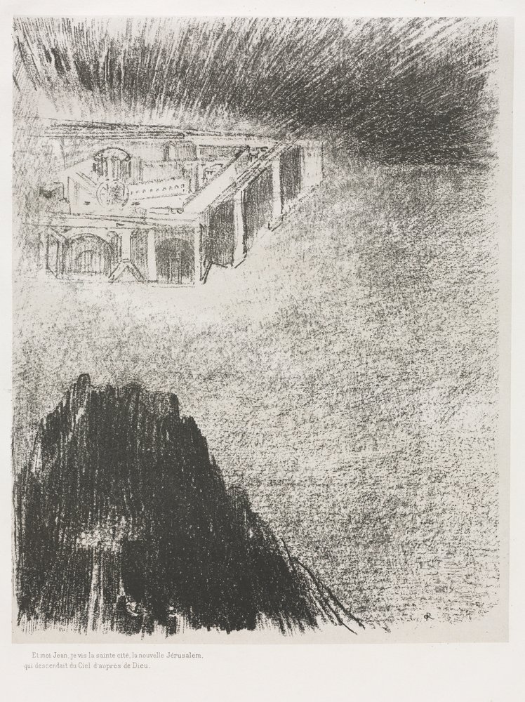 En Ik, Johannes, Zag de Heilige Stad, het Nieuwe Jeruzalem, Neerdalen van God uit de Hemel door Odilon Redon