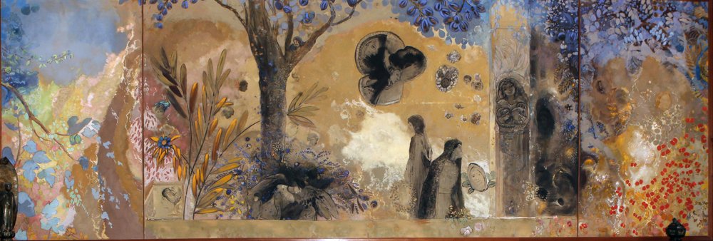 De nacht, 1910-1911 door Odilon Redon