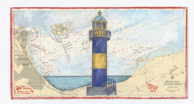 De mooie toren van Eckernförde (baai van Eckernförde) door Ole West