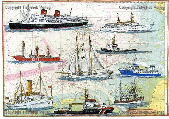 Historische schepen van de Elbemonding door Ole West